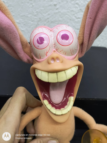 Peluche Ren & Stimpy Nickelodeon Mattel 1992 Chihuahua Retro Beige (Usado)