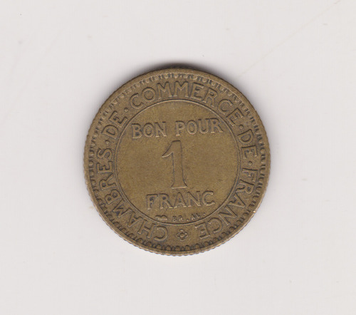 Moneda Francia 1 Franco Año 1921 Muy Bueno +