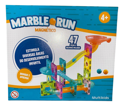 Blocos Montar Circuito Bolinhas Marble Run Magnético 47 Pçs