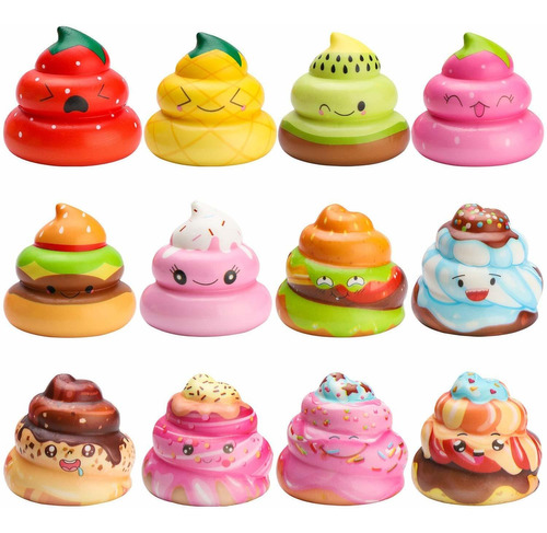 Watinc Random 12 Piezas Kawaii Soft Poo Squishy Cream Scent