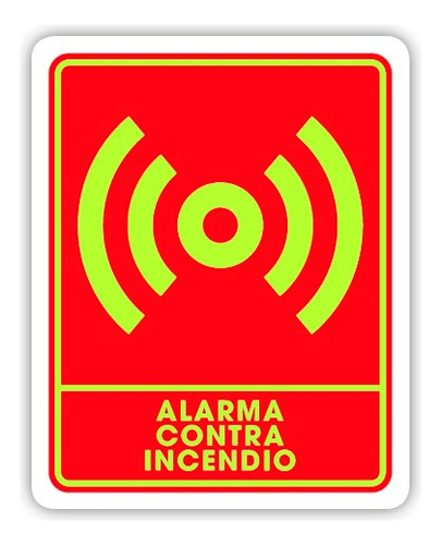 Señalamiento Alarma Contra Incendio Fotoluminiscente 25x35