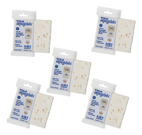 Esponjabon De Concha Nácar Aclarante 2 En 1 T.taio 5pza/120g