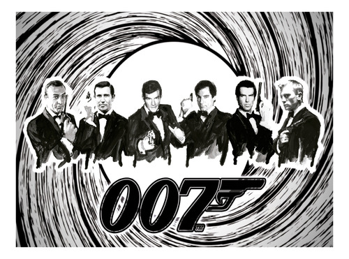 Poster Afiche Cine Clásico Aniversario Agente James Bond 007