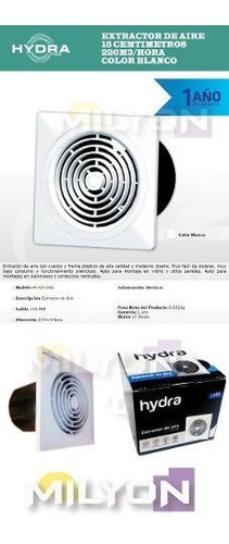 Imagen 4 de 9 de Extractor De Aire Hydra 150mm - Cocina Baño - Silencioso 6