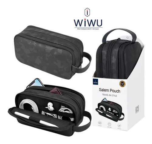 Imagen 5 de 8 de Wiwu Bolsa Mano Organizadora Portátil Accesorios Negra