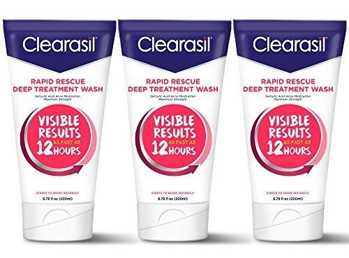 Clearasil Limpiador Tratamiento Profundo 6.78 Oz (pack De 3)