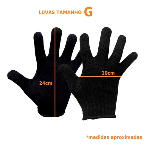 Imagem 4 de 4 de Luva De Frio Yong Bi Preta 2 Pares Tamanho M / G