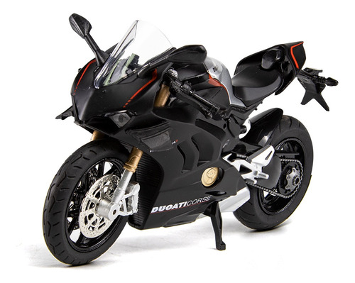 1:12 Ducati V-4s Miniatura Moto Metal Con Luz Y Sonido Base