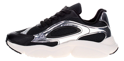 Zapatillas Negras Y Plata 1440-100-17951 Mujer Vizzano