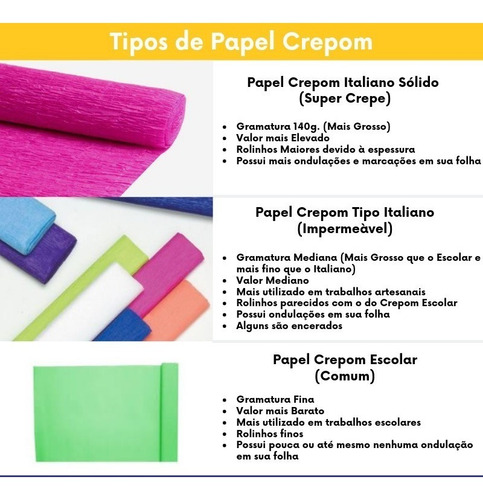 Imagem 2 de 2 de 10 Papel Crepom Italiano Sólido Super Crepe 48 Cm X 2 Mts