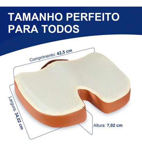Assento Coccix Almofada Anatomica Ortopedica Supermedy