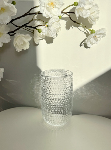 Set X6 Vasos De Vidrio Con Puntos Chicos 300 Ml Transparente
