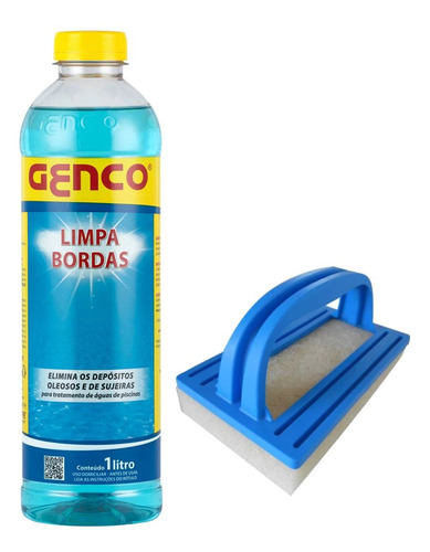 Kit Limpa Bordas De Piscina 1 Litro + Esponja Limpa Bordas