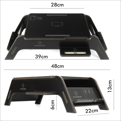 Imagen 9 de 9 de Stand Base Eleva Monitor Pc-notebook Con Porta Celular