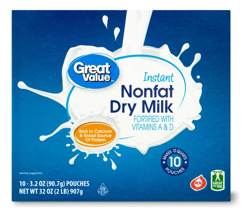 Great Value Leche En Polvo Sin Grasa Pk De 10 Para 10 Litros