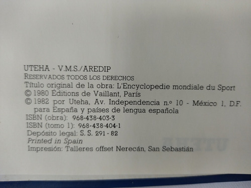 Enciclopedia Mundial Del Deporte ( 6 Tomos ) (Usado)