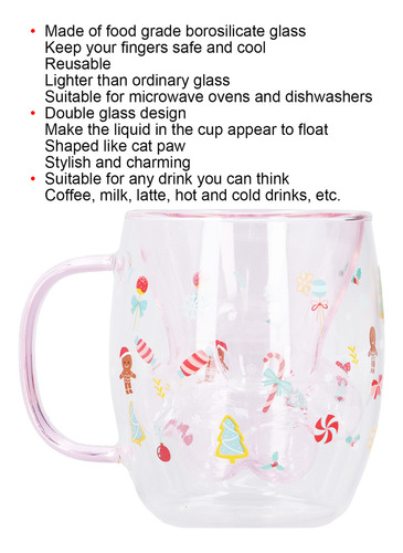 Zheyang Tazas De Café De Doble Pared Gato Vidrio