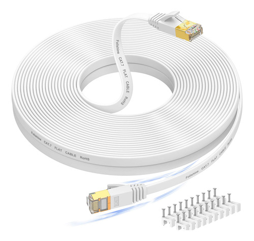 Cable Ethernet Cat7 Plano, 100 Pies De Largo, Cable De Red L
