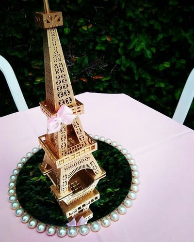 Centro De Mesa Torre Eiffel Paris Mdf Decorada Festa