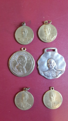 6 Medallas Antiguas De Artigas, Lote, Ne025