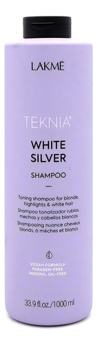 Shampoo Matizador Cabello Lakme Teknia White Silver 1000ml