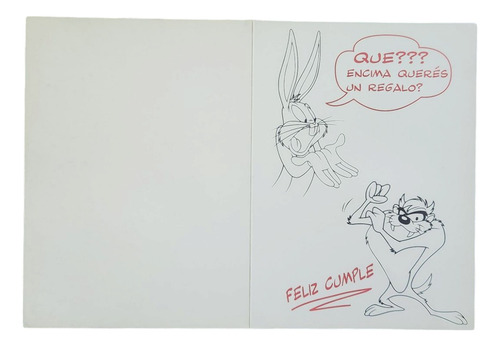Tarjetas Looney Tunes Original 1996 Regalo Cumple Navidad Bugs Bunny Cumpleaños