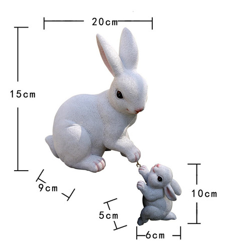 2 Estatuas De Jardín, Estatuas De Conejo De Pascua,