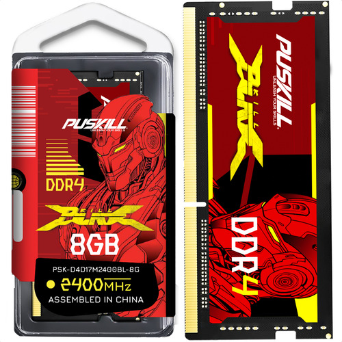 Memória Ram Gamer Notebook PUSKILL KILLBLADE 8gb Ddr4 2400mhz Cl17 1.2 Sodimm