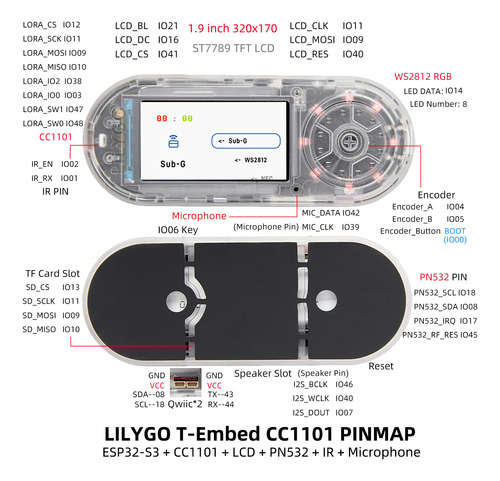 Lilygo T-embed Cc1101 Com Bruce Firmware 1.7.2