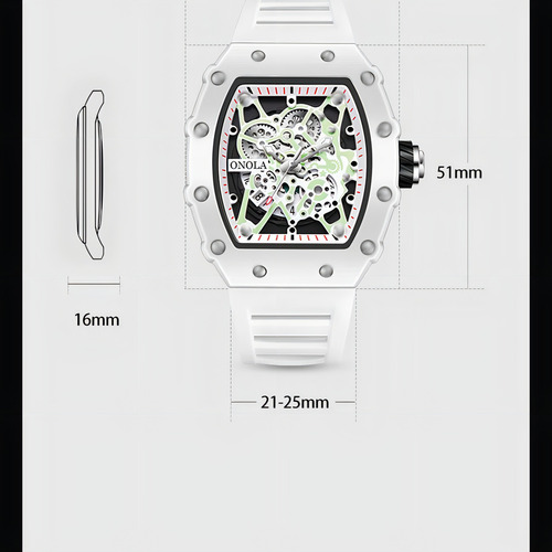 Reloj Luminoso Onola On3827w Con Calendario De Cuarzo Color De La Correa Amarillo