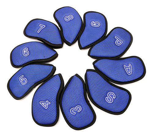 10 Unids/pack Meshy Golf Hierro Cubre Conjunto De Club Azul