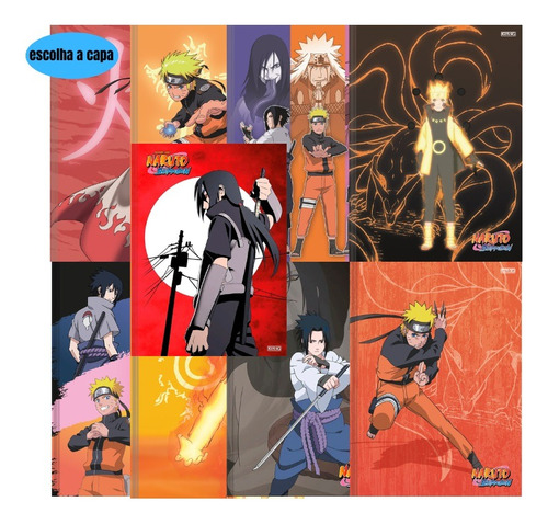 Caderno Brochura Pequeno 1/4 Anime Naruto Shippuden 80fls Sd