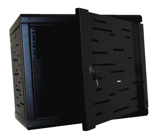 Rack Gabinete De Pared 9u Clásico Ventilado Puerta Y Llave