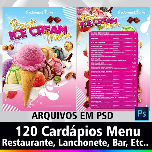 120 Vetor Cardápio / Menu Para Restaurante Lanchonet, Bar. E