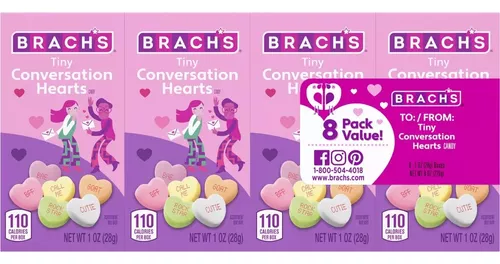 Dulces Brach's Tiny 8pk Edicion San Valentin 226g Americanos