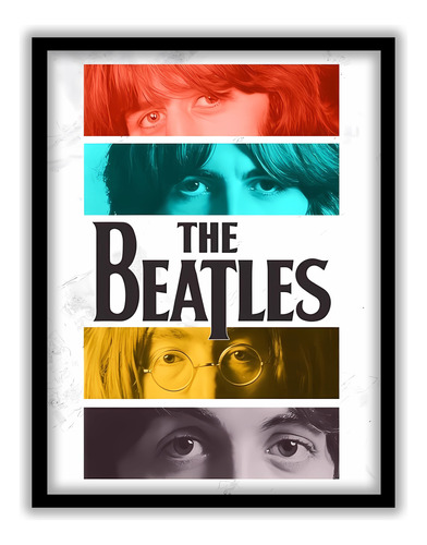 Cuadro The Beatles Marco De Madera Vidrio Y Lamina 32x42 Cm