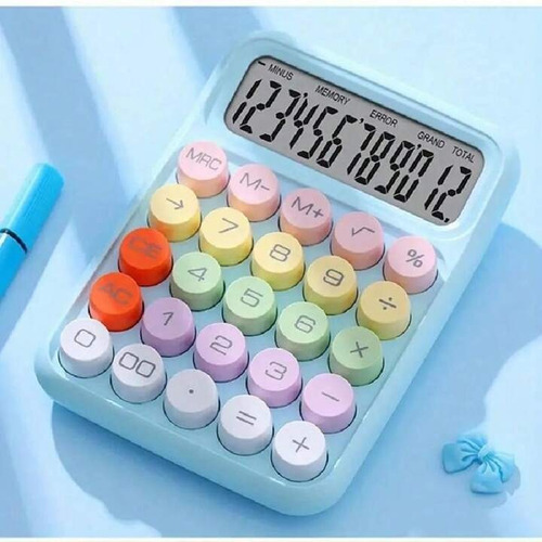 Calculadora De Escritorio Mecánica Arcoíris Viral Colorida 