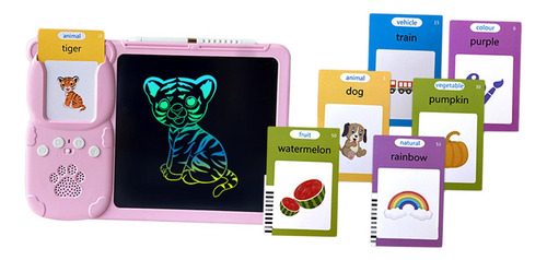 Falando Cartões Flash Escrita Tablet Rosa Com 112 Cartas