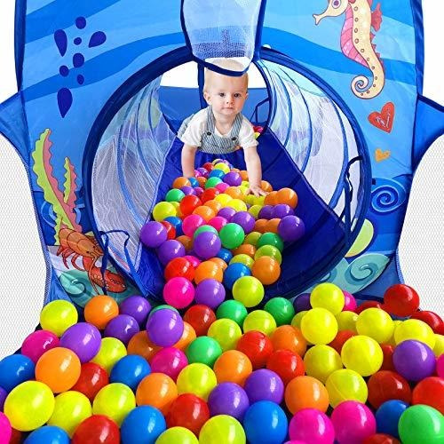 Tienda De Campaña Para Niños 3 En 1 Con Tunel De Juego Azu