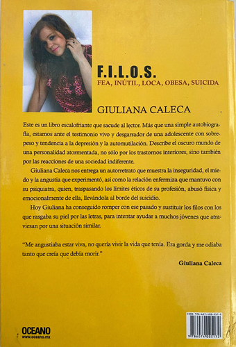 Libro Filos Fea Inútil Loca Obesa Suicida De Giuliana Caleña