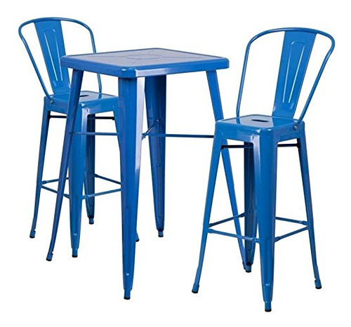 Mesa Bar 3 Pieza Color Azul