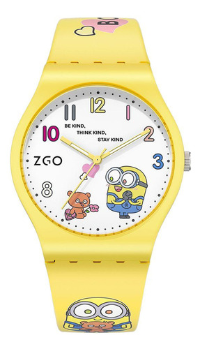 Reloj Para Niños Zgo Minion, Analógico, Luminoso Y Resistent