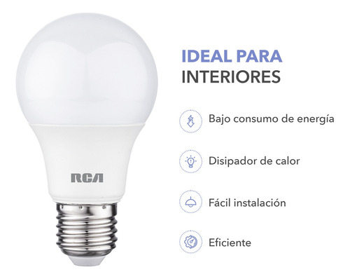 Rca Foco Led Luz Blanca 9w Rc-f9i60-b Luz Blanco