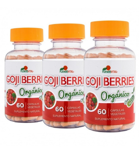 Goji Berry Organic Fv 180 Cap 3x60 Adelgazante. Envio Gratis