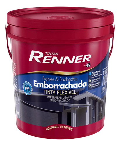 Pintura para fachadas frontales de caucho blanco mate Renner, 18 litros