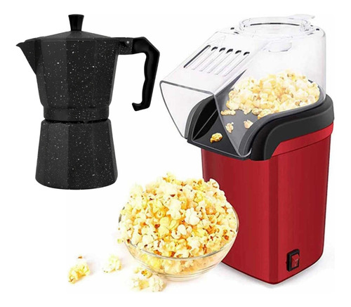 Combo Maquina Pop Corn Canchita+cafetera Italiana De 6 Tazas