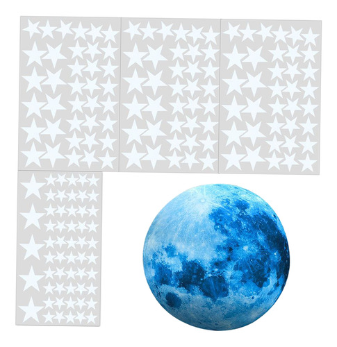 166 Piezas De Estrellas Y Una Luna Para El Techo O Las Azul
