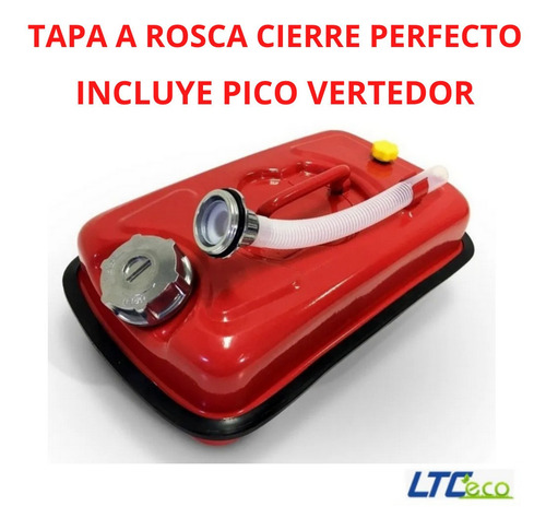 Imagen 4 de 10 de Bidón De Chapa Horizontal 20 Litros Para Combustible Pico