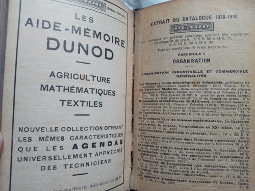 Agenda Dunod 1939 Chimie - Martínez (Usado)