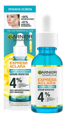 Serum Booster Garnier Anti-imperfecciones Skin Active Express Aclara 30 mL